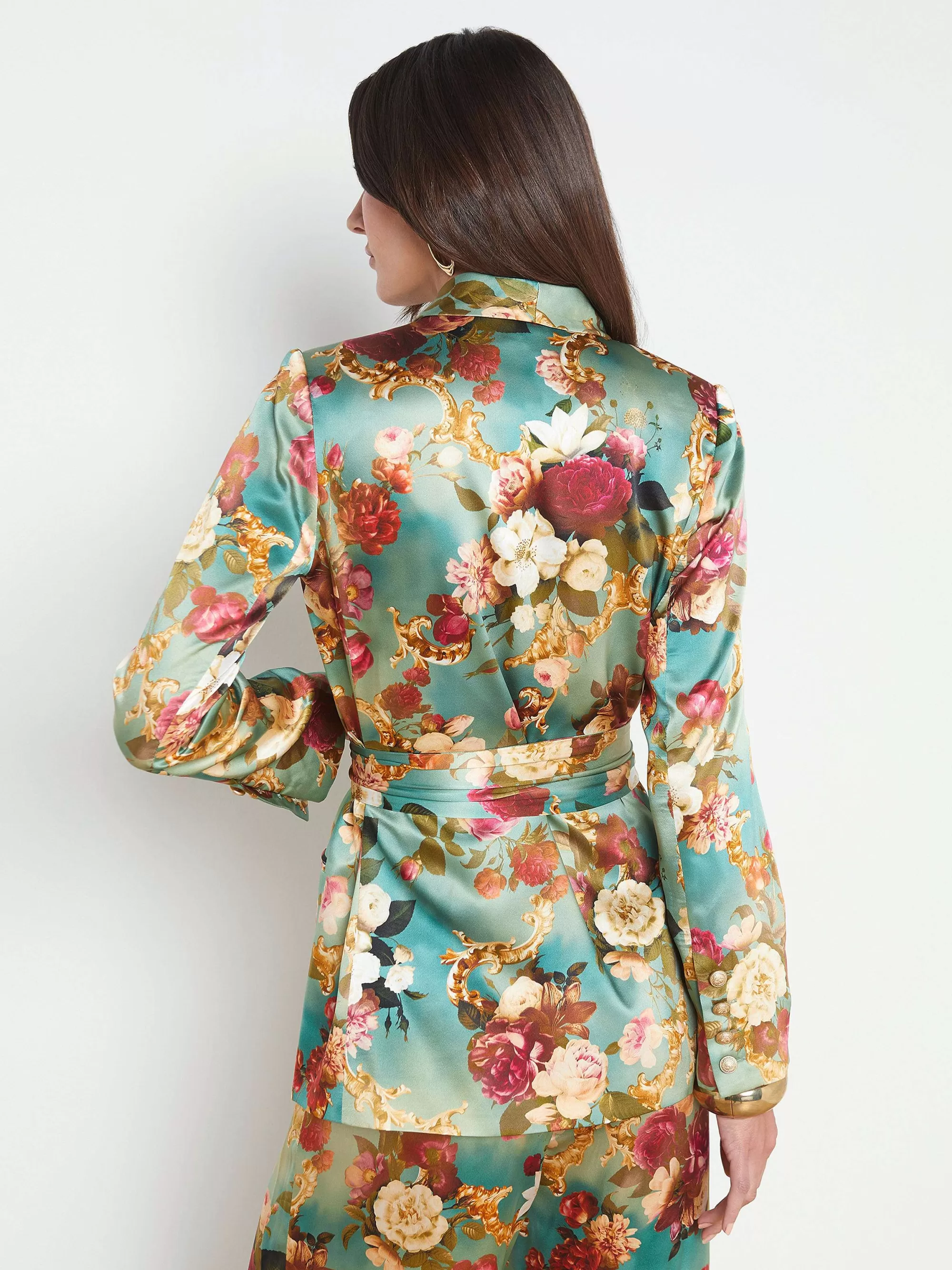 L'AGENCE Everly Zijden Wikkelblazer Multi-Rococo Online