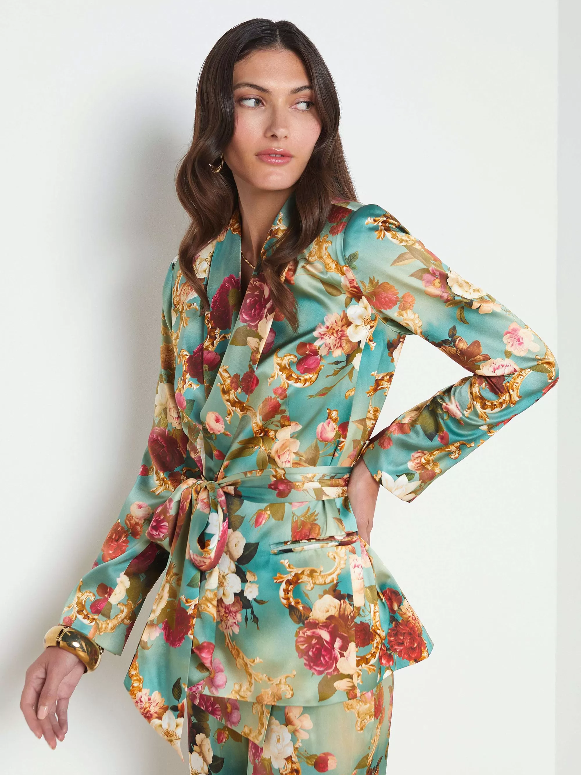 L'AGENCE Everly Zijden Wikkelblazer Multi-Rococo Online
